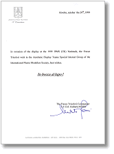 Letter from the Frecce Tricolori