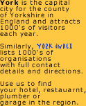 York Welcome Texte