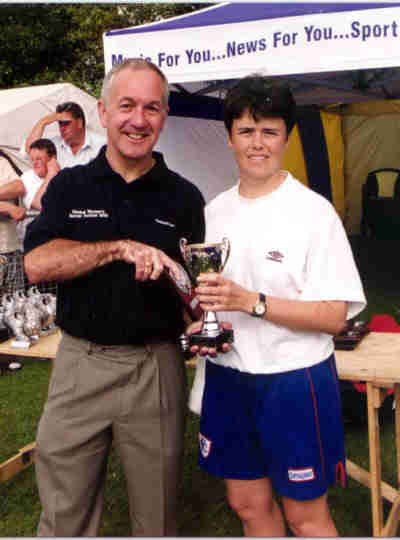 Claire Humberstone collecting trophy