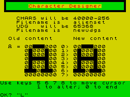 Character Designer screen