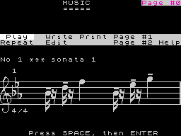 MUSIC TYPEWRITER screen