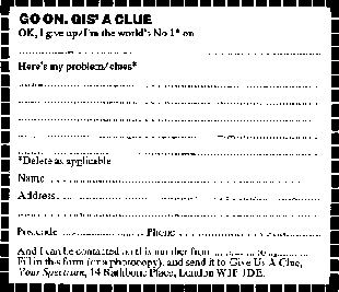 Give Us a Clue form
