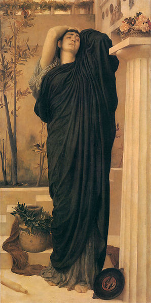 Electra at Agamemnon's tomb by Leighton