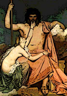 Zeus and Thetis - from the painting by Ingres