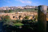 Remains of the Hellenistic city - modern Agrigento behind