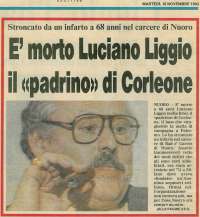 Newspaper report on the death of Luciano Liggio