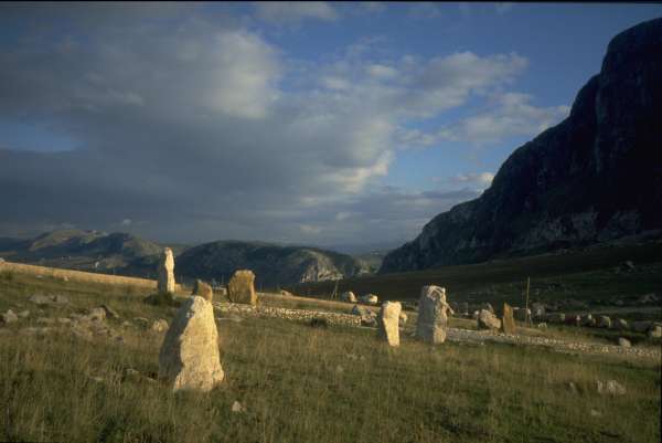 The memorial stones at Portella della Ginestra