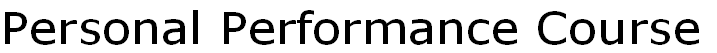 Personal Performance Course