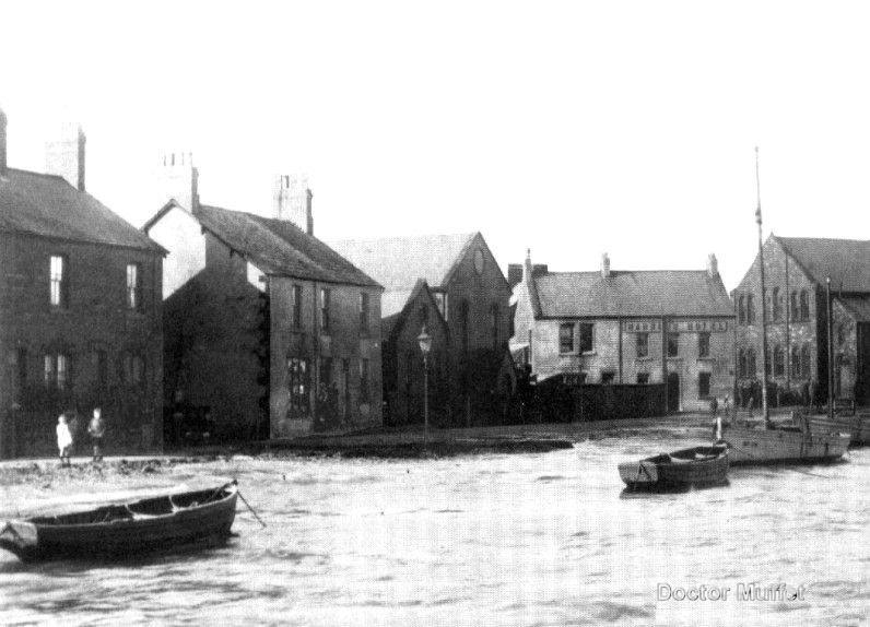 High tide at Poolside Haverigg about 1920 looking north west