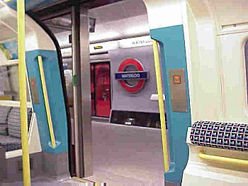 Jubilee Line Train arrives at Waterloo Station