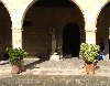 One of many statues in the round courtyard.