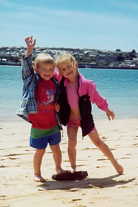 Calum and Rowan on holiday in 2000