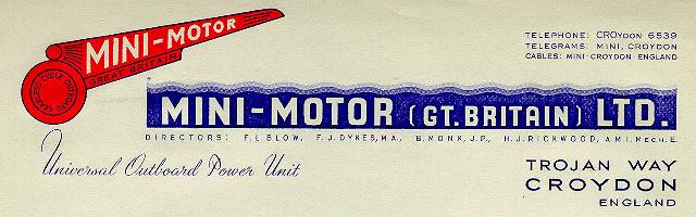 Mini-Motor Ltd notepaper heading