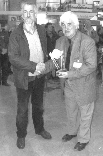 Geoff Hudspith receiving an award at the Bristol Show