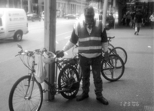 Andrew Joyce at Melbourne GPO during his 387km journey