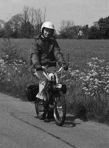 Tim rides his Solex on an East Anglian Run