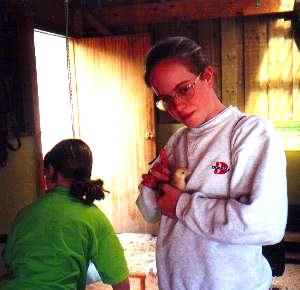 Rebecca and chick.
