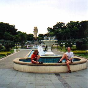 Fountains close to the Merlion.