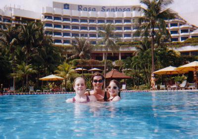 Happy days in our Hotel Shangri-la Rasa Sentosa Resort pool.