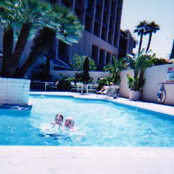Mels and Dad chill out.