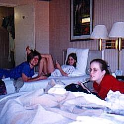 Hotel bedroom.