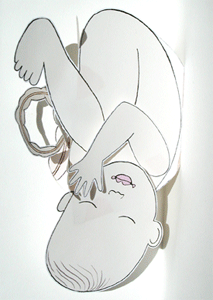 photograph of pop-up baby in womb