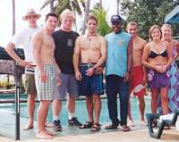 Some of the friends we met in Fiji.  From left to right: Simon, Jeremy, Steve, Ric, Joe, Craig, Alex and Helen