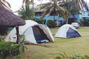 Our tent on the left, and Alex & Helen's small granny flat on the right