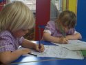 reception class hard at work