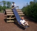 playing on the outdoor equipment