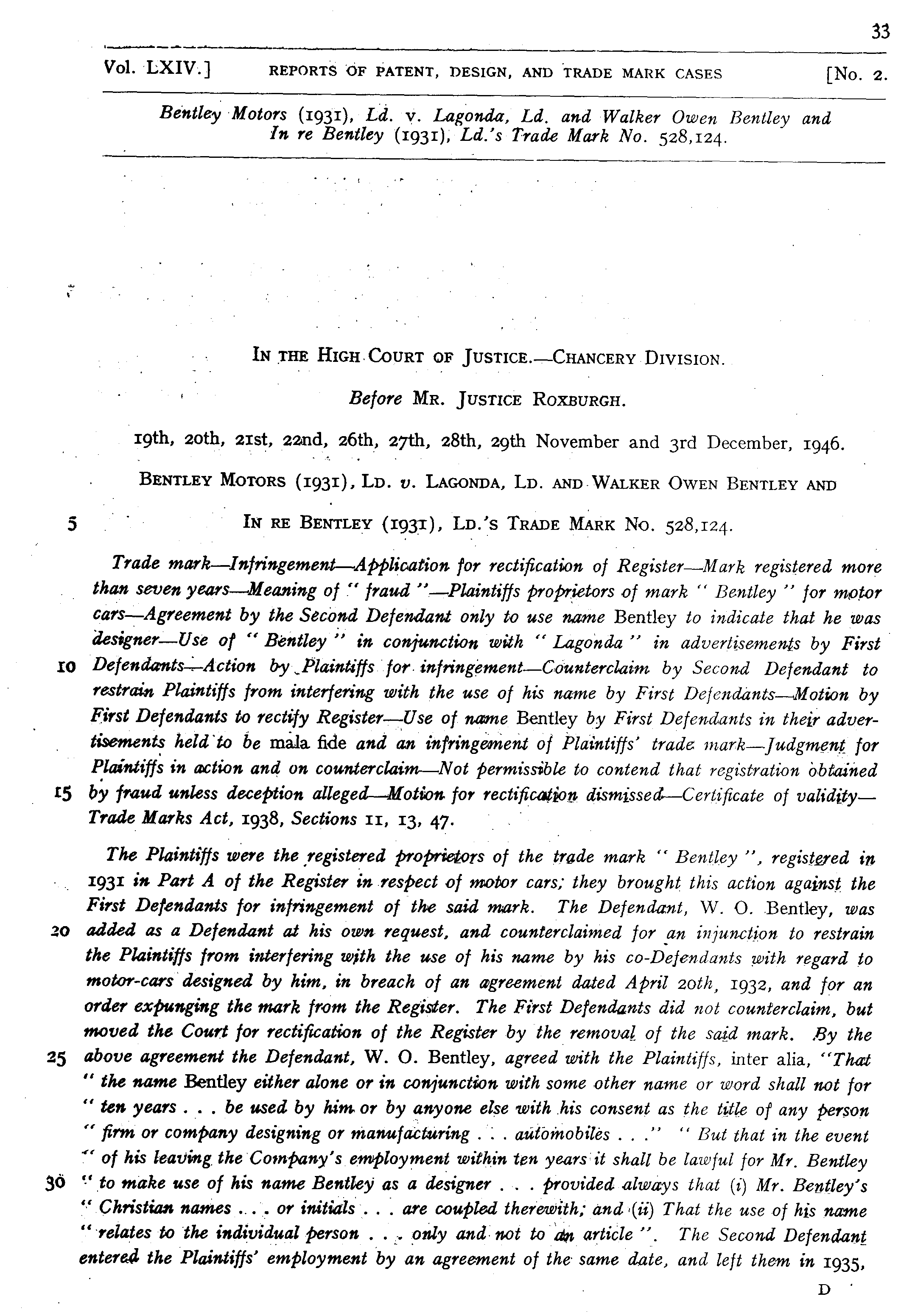 Vol. 64 Reports of Patent Cases, page 33