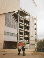 Early start from SJP, The new stand is taking shape.