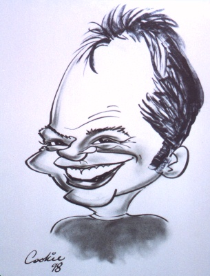 Caricature drawn at Trafford Park Shopping Centre, Manchester