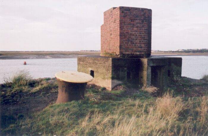 Barrow Dock pill-box with observation tower on top.