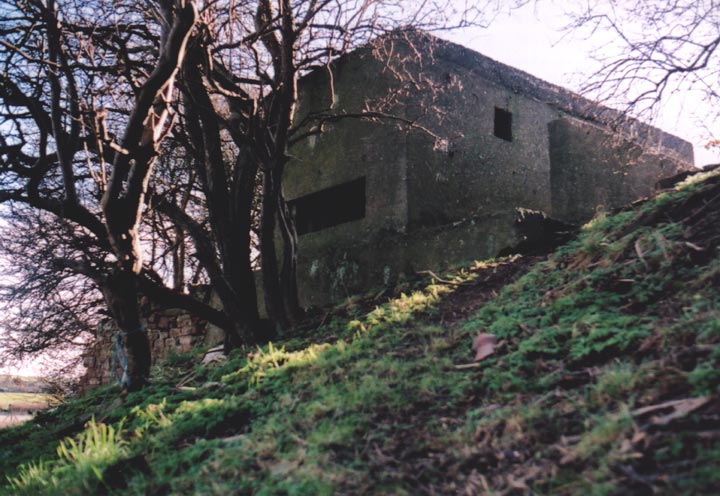 Roose roundabout pill-box, showing rear blast-wall and pistol-port.