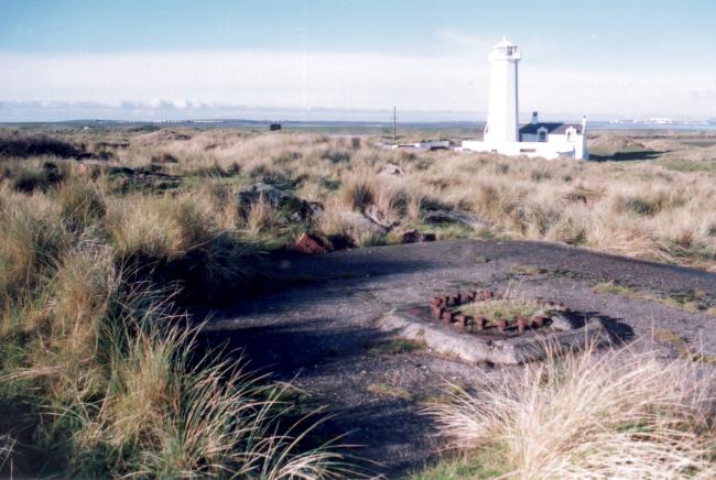 Remains of gun-base, South Walney.