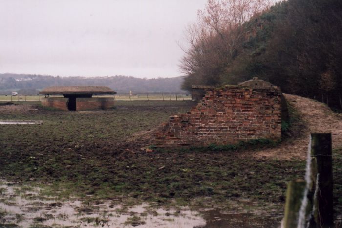 Mushroom pill-box and Stanton shelter.