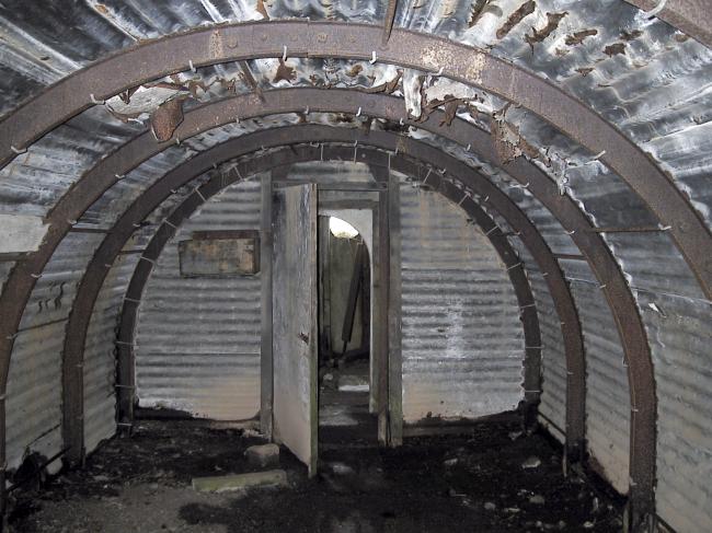 Inside the bunker.