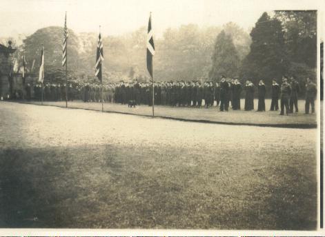 V.E. Day parade inside grounds of Holmrook Hall