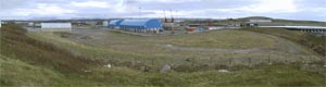 A panoramic image of the site of the battery camp, taken from the top of what was the battery assault course.
