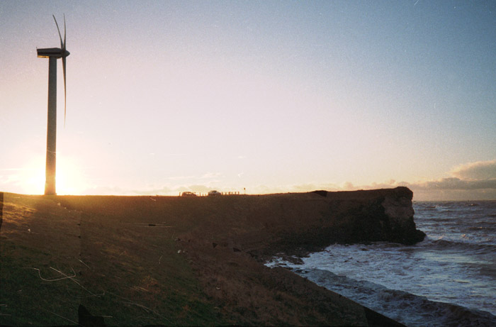 The cliffs where the guns were, taken from slightly south of the north searchlight position.
