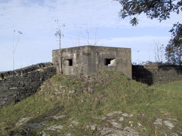 looking at the pill-box from the field-side.