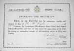 Workington Home-Guard Certificate