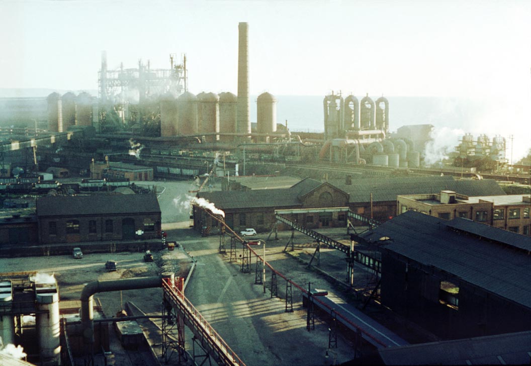 Derwent electrical shop and blast furnaces.  © Frank O'Donnell 1964