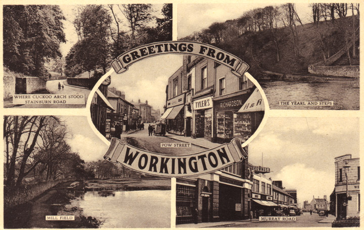 Old postcard of Workington, probably dating from the 1950's.
