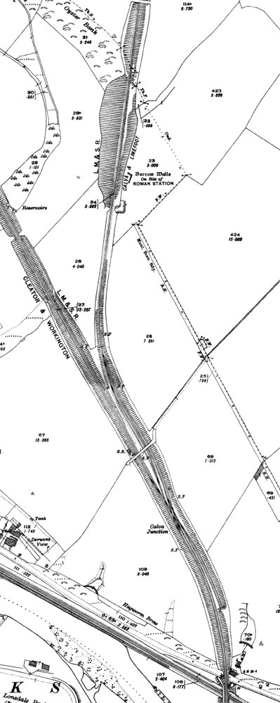 A 1925 Ordnance Survey map of Calva Junction, Workington.