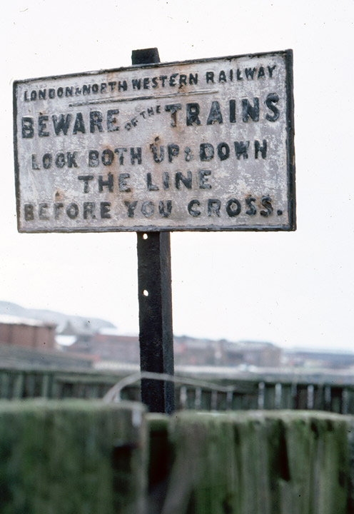 London North-Western railway sign on the Merchant's Quay.