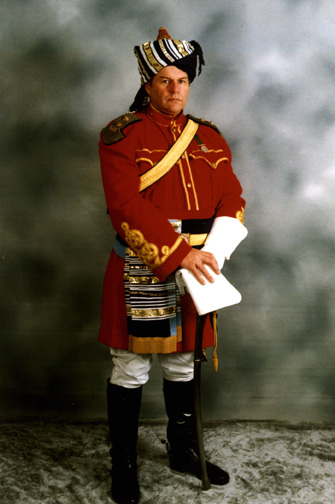  Me in the undress uniform of a Capt. 5th,Bengal Cavalry 1890. My first experience of re-enactment.