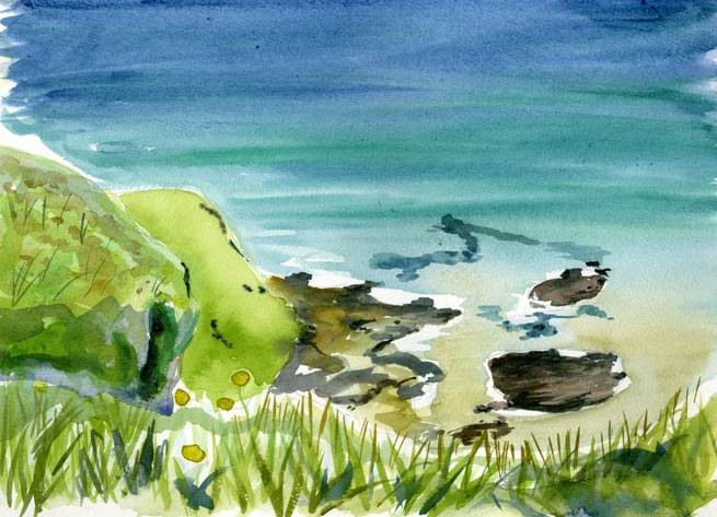 submerged rocks Porthcothan