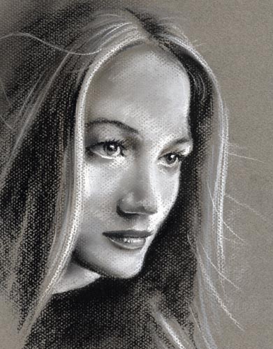 woman pastel